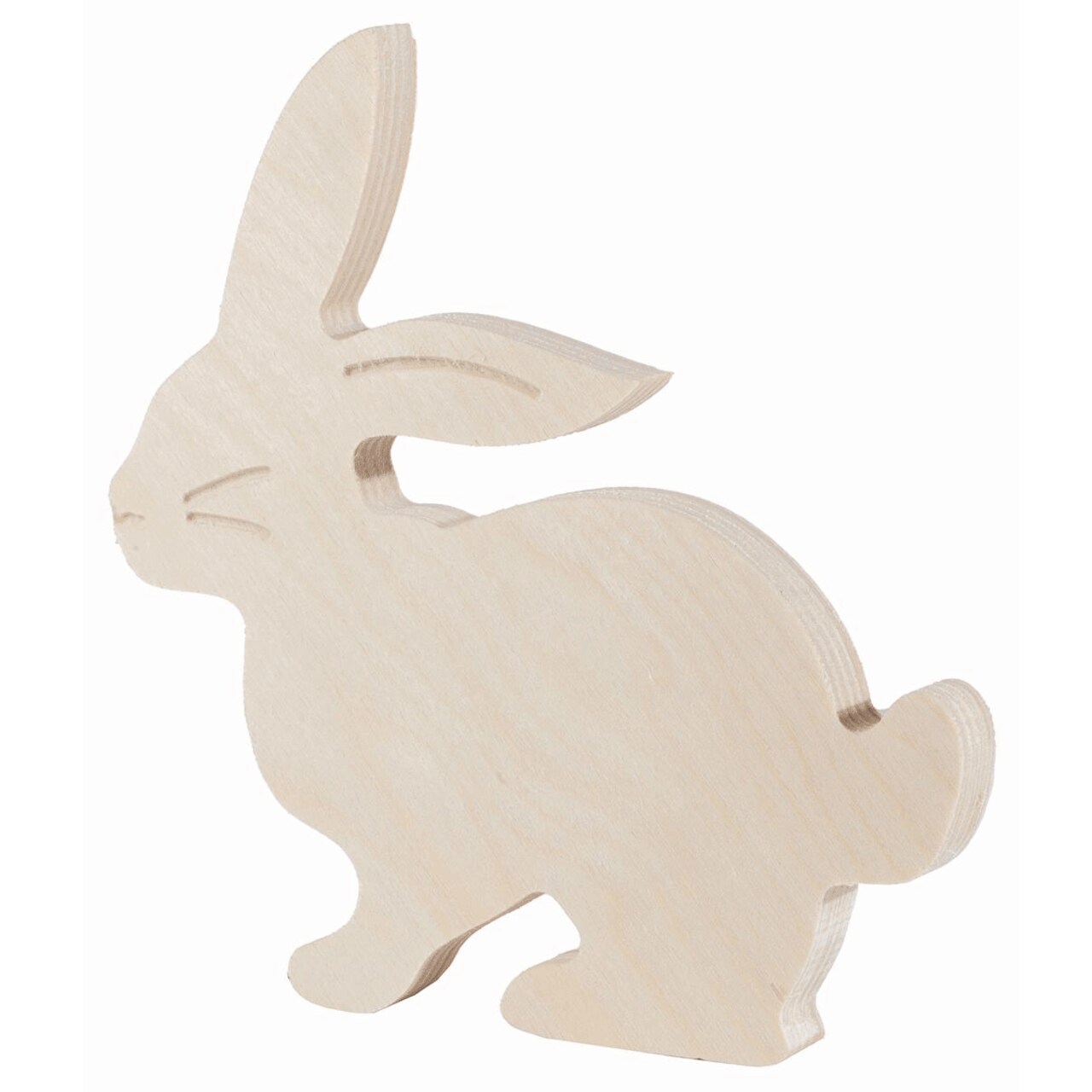 Essentials By Leisure Arts Chunky Shapes Bunny – Unfinished Wood Cutouts for Crafts, DIY Wooden Animal Shapes, Rustic Craft Wood Decor, Painting Projects, and Home Art Supplies